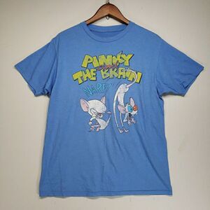 Pinky And The Brain T Shirt Large Throwback Retro Short Sleeve Blue